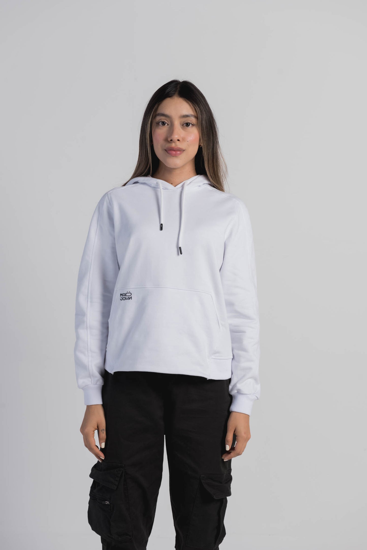 Hoodie Woman Regular Fit Blanco Bleach