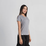 Tshirt Woman Regular Lila Gris Jaspe