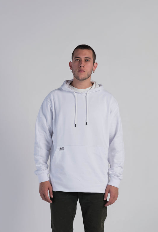 Hoodie Man Regular Fit Blanco Bleach